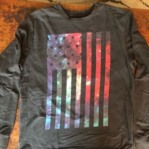 BYAS American Flag Crewneck Sweatshirt